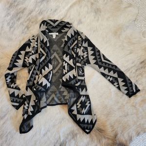 Black and taupe aztec print cardigan